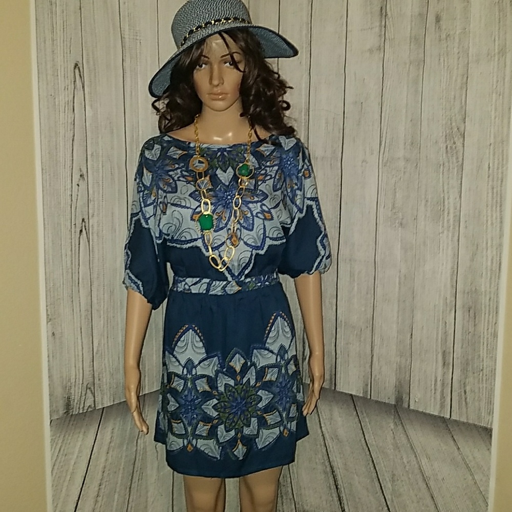 Mini Dress Multi Blue Colors